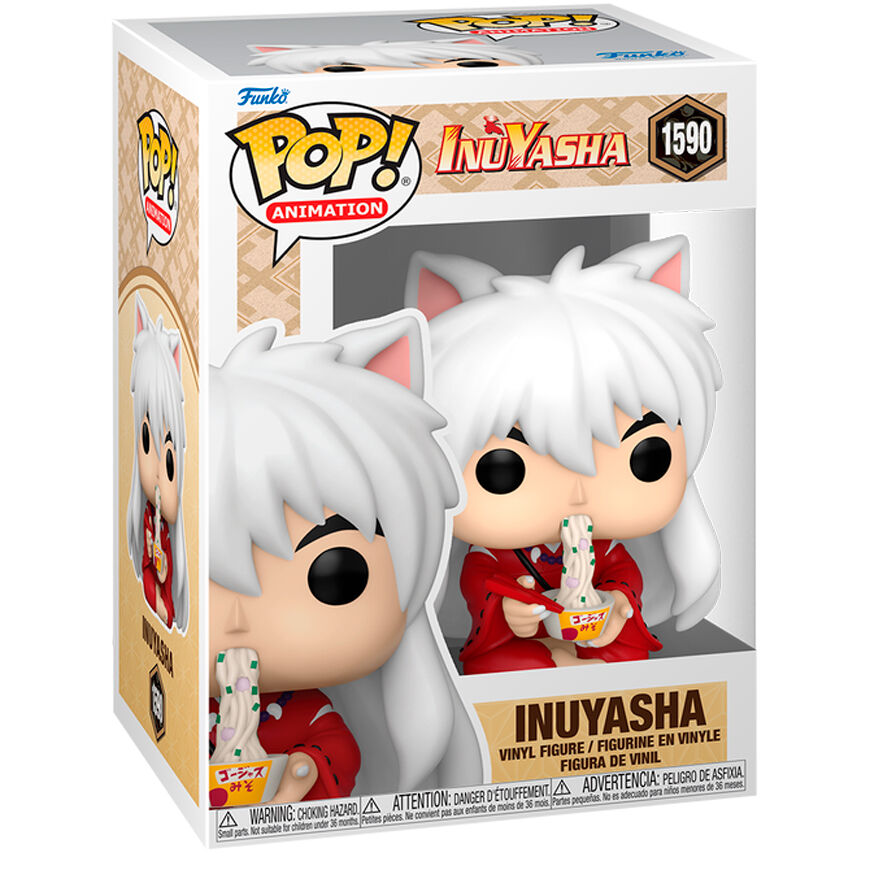 Vue rapprochée de la figurine Funko POP Inuyasha montrant les couleurs vives et la qualité du vinyle.