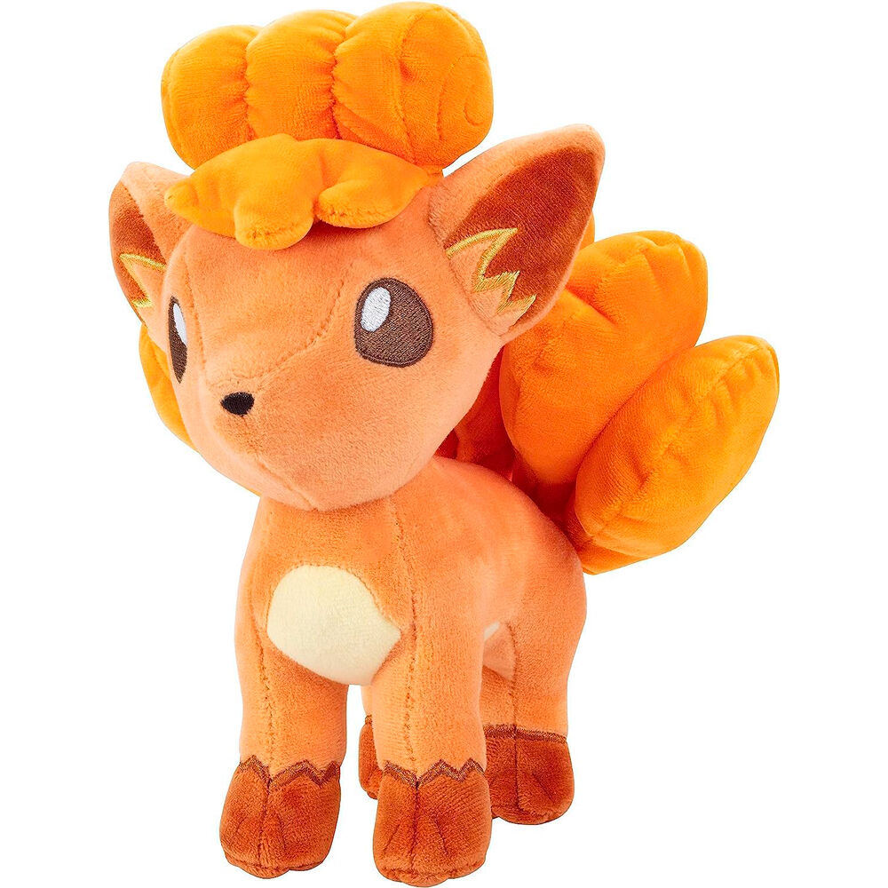 Peluche Vulpix Pokémon de 20cm vue de face avec ses détails colorés et doux