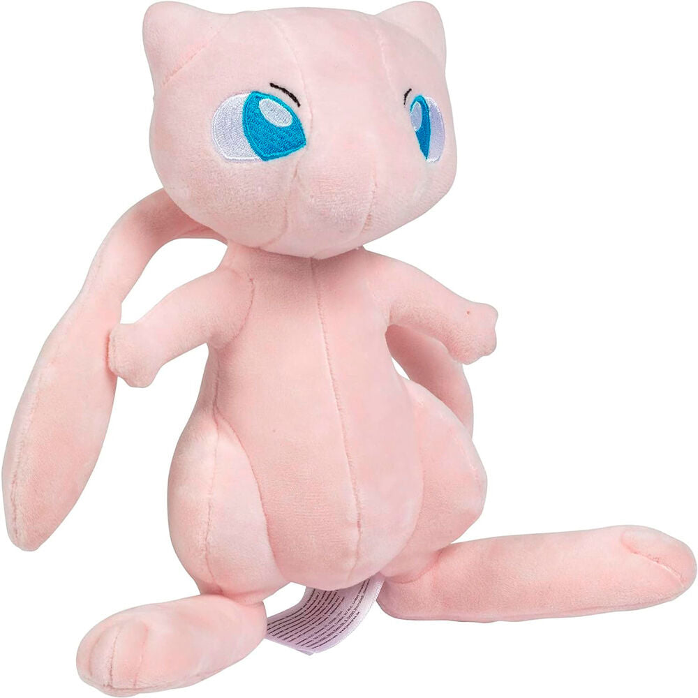 Peluche officielle Pokémon Mew de 20cm vue de face, douce et détaillée par JAZWARES