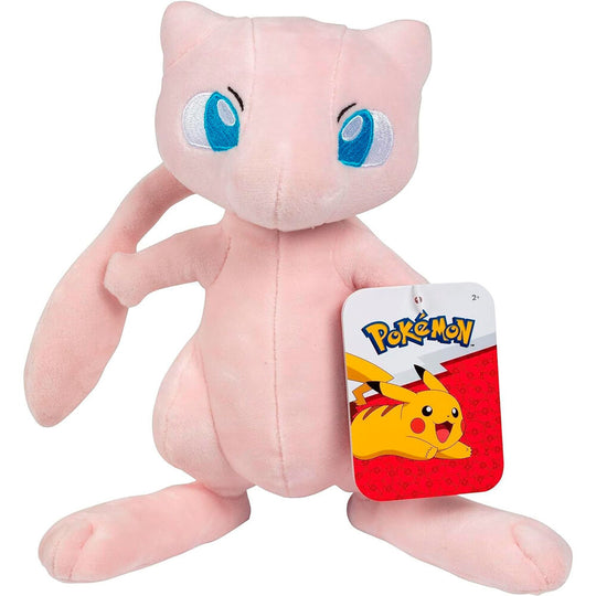 Vue latérale de la peluche Mew Pokémon 20cm montrant ses couleurs vives et son design fidèle