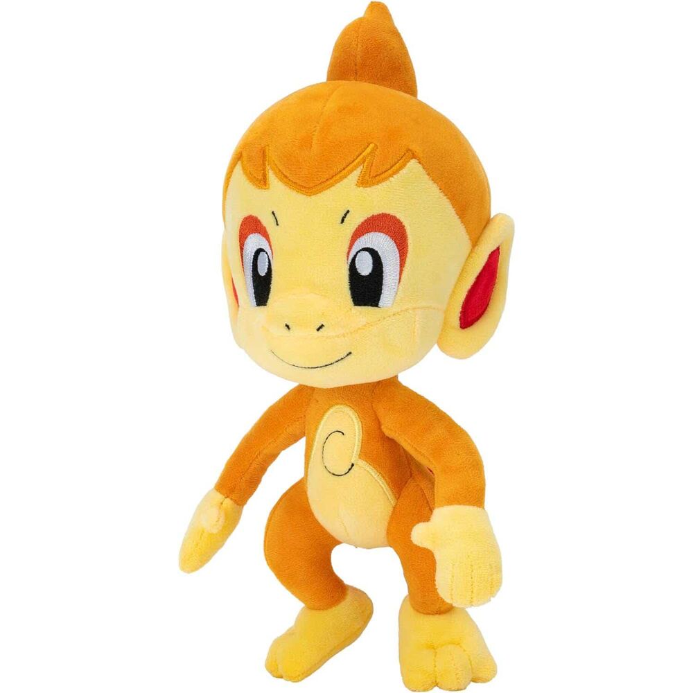 Peluche Pokémon Chimchar de 20cm vue de face avec couleurs vives et détails précis
