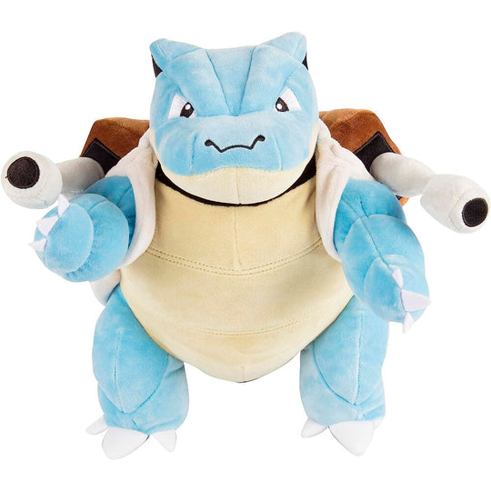 Peluche officielle Blastoise Pokémon de 27 cm vue de face avec détails précis