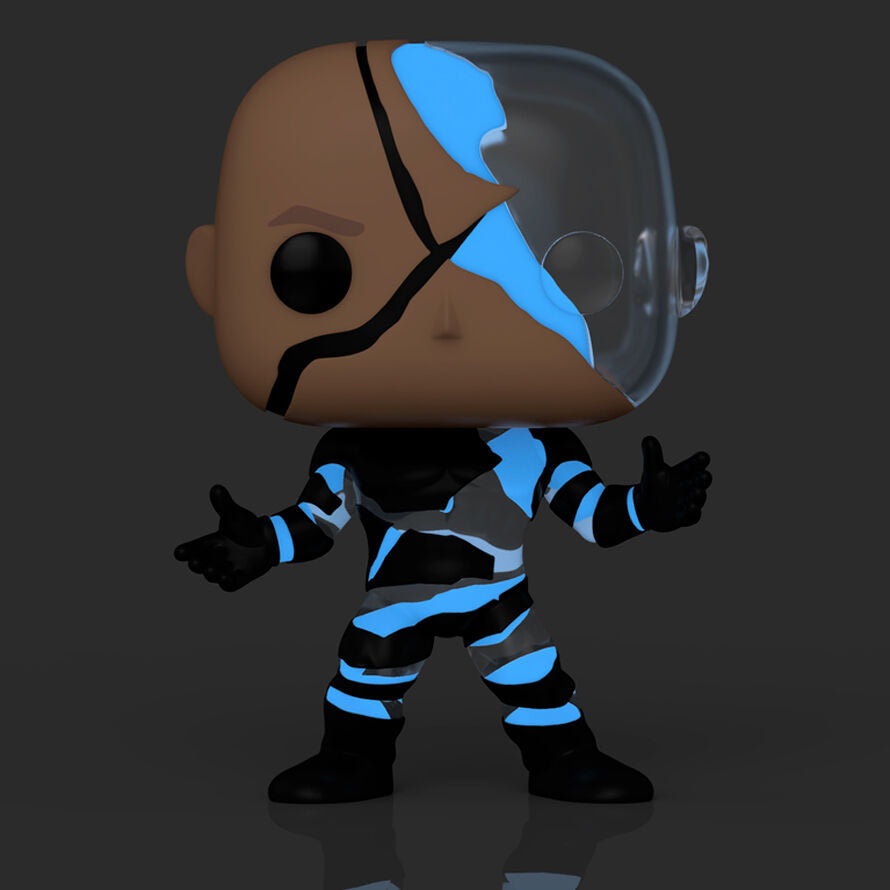 Image de la boîte cadeau originale contenant la figurine Funko POP Mr. Nobody de la série DC Comics Doom Patrol