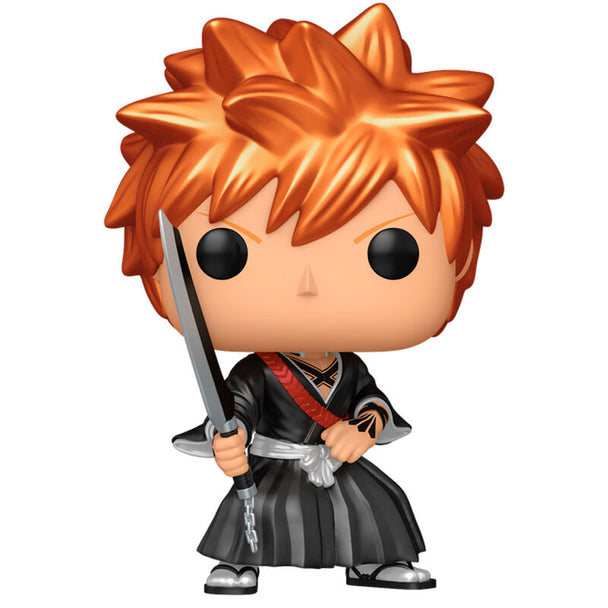 Boîte cadeau de la figurine Funko POP Ichigo Kurosaki Chase, montrant le packaging officiel et le logo Bleach