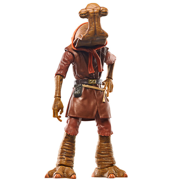 Détail du visage de la figurine Momaw Nadon Star Wars avec articulation et peinture réaliste