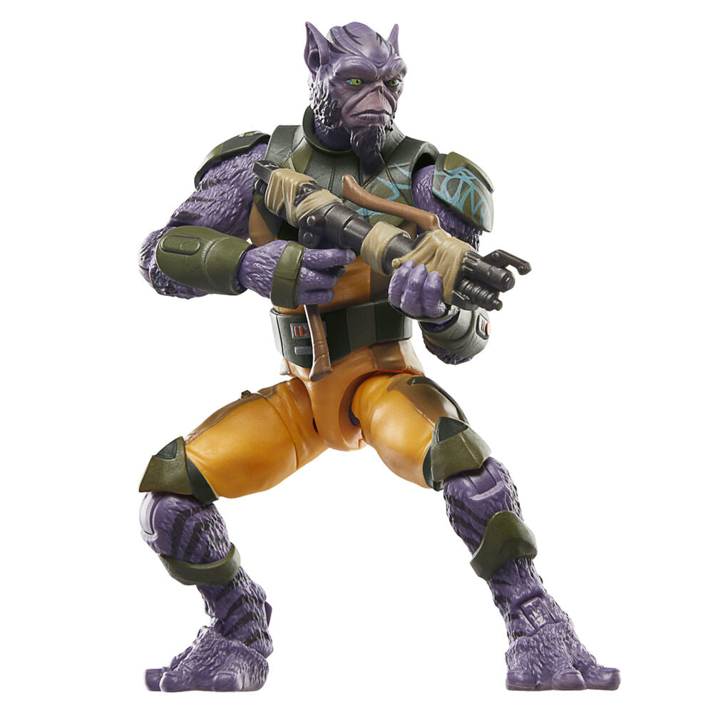 Vue latérale gauche de la figurine Garazeb Zeb Orrelios Star Wars Rebels avec détails précis