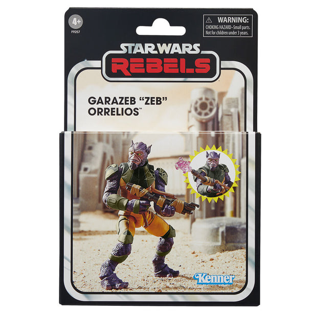 Figurine Garazeb Zeb Orrelios Star Wars Rebels de face, 9,5 cm, articulée avec accessoires