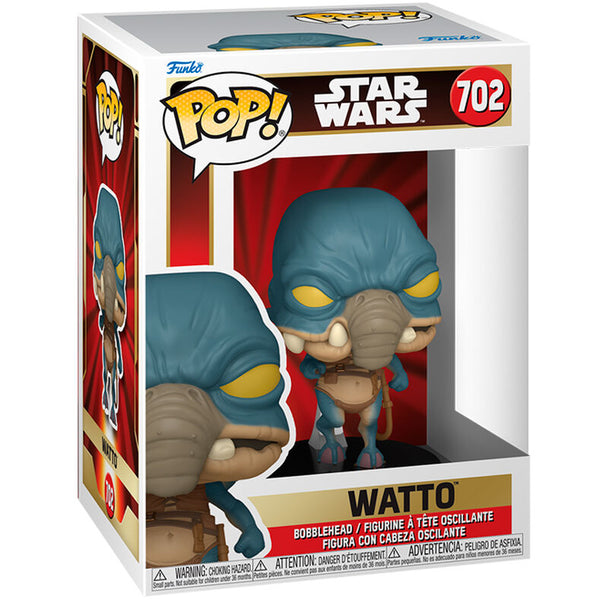 Détail de la figurine Funko POP Watto montrant les couleurs et textures caractéristiques du personnage Star Wars.