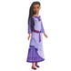 Détail du visage et des cheveux tressés doux de la poupée Asha de Rosas Disney Wish