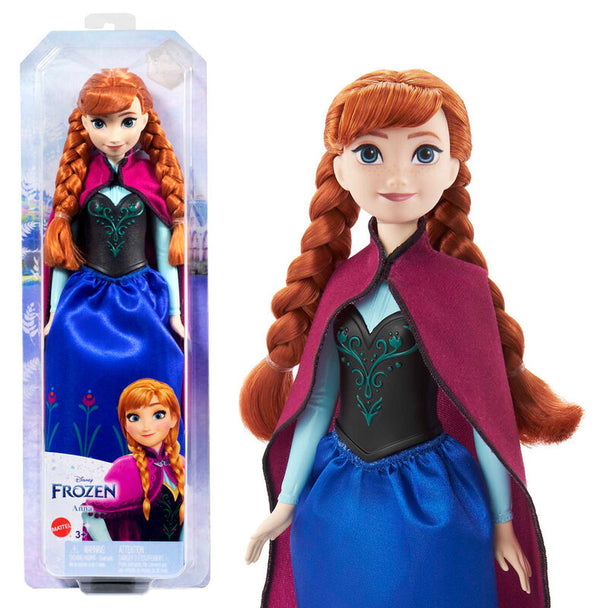 Détail des vêtements interchangeables de la poupée Anna Frozen, incluant jupe et chaussures