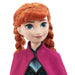Vue latérale de la poupée Anna Disney Frozen montrant son articulation et accessoires