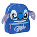Sac à dos Disney Stitch 30 cm en polyester bleu avec illustration du personnage Stitch de face