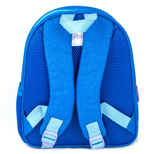 Vue latérale du sac à dos Stitch CERDÁ montrant la fermeture éclair et la bandoulière réglable