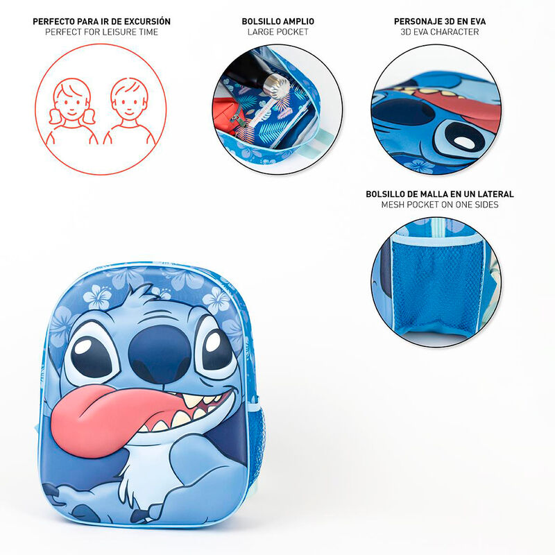 Sac à dos Stitch porté par un enfant lors d'une sortie scolaire en plein air