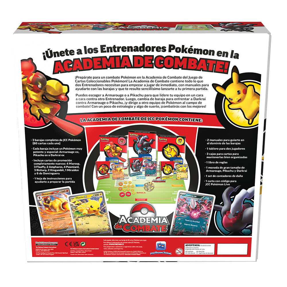 Vue rapprochée d'une carte Pokémon rare du jeu Battle Academy en espagnol