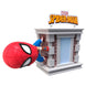 Figurine Spiderman Tower Hero posée sur une tour miniature Marvel