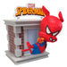 Figurine Marvel Spiderman Tower Hero posée sur un socle décoratif