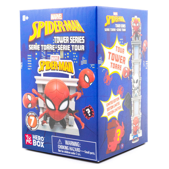 Vue d'ensemble de la figurine Spiderman Tower Hero avec accessoires Marvel