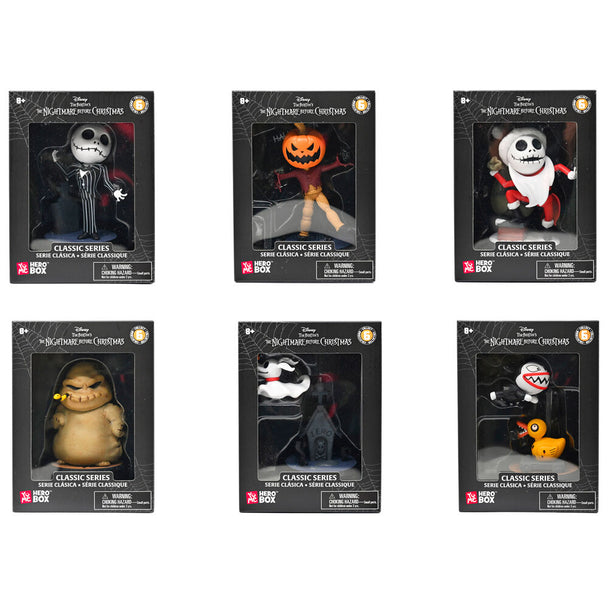 Figurine Disney Nightmare Before Christmas Hero Box de face, hauteur 8 cm, détails soignés