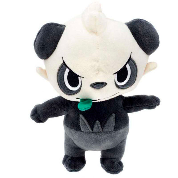 Peluche officielle Pokémon Pancham de 21 cm vue de face avec détails précis et couleurs vives