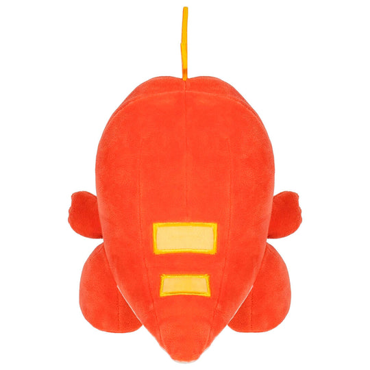 Image de la peluche Pokémon Fuecoco de profil montrant sa silhouette et ses pattes