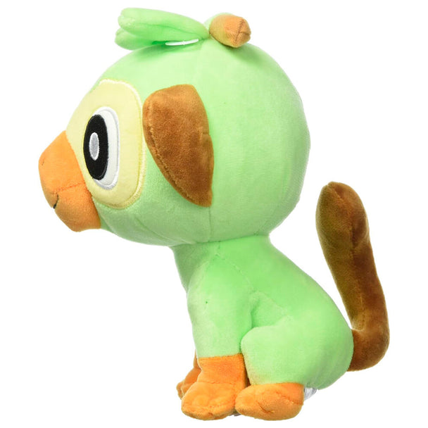 Détail de la peluche Grookey montrant la texture douce et les finitions de qualité JAZWARES