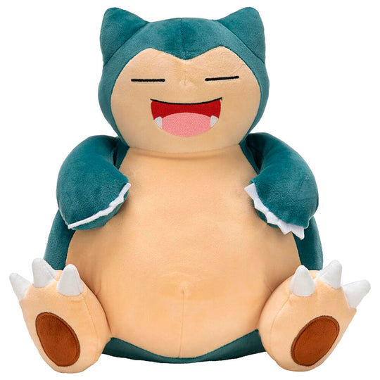 Peluche Snorlax Pokémon de 30 cm vue de face avec ses couleurs et détails authentiques