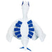 Peluche Pokémon Lugia 30 cm de profil, montrant la texture douce et les couleurs fidèles au personnage original