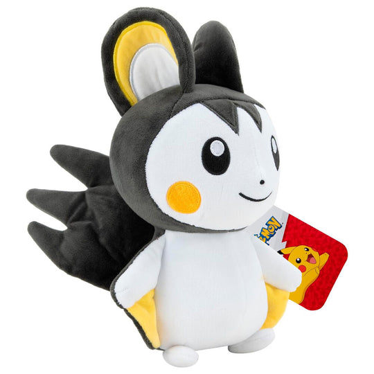 Peluche Emolga posée sur une surface, mettant en valeur sa taille de 20cm