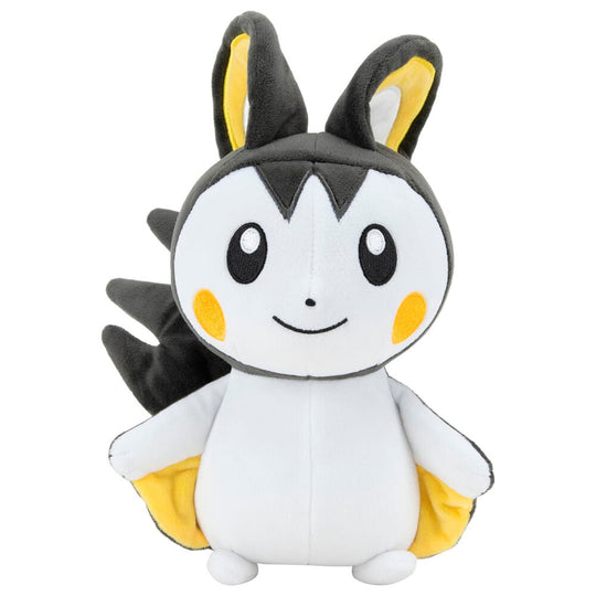 Peluche Emolga Pokémon 20cm vue de face avec détails des yeux et des ailes