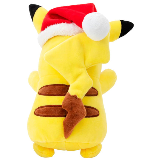 Emballage officiel JAZWARES de la peluche Pikachu Noël avec logo Pokémon visible