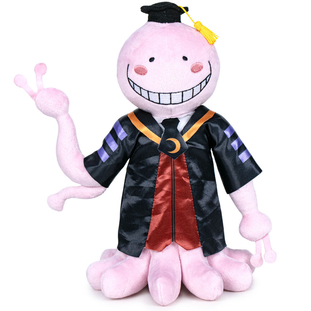 Peluche Shy de la série Assassination Classroom, hauteur 27 cm, fabriquée par PLAY BY PLAY, vue de face sur fond blanc.