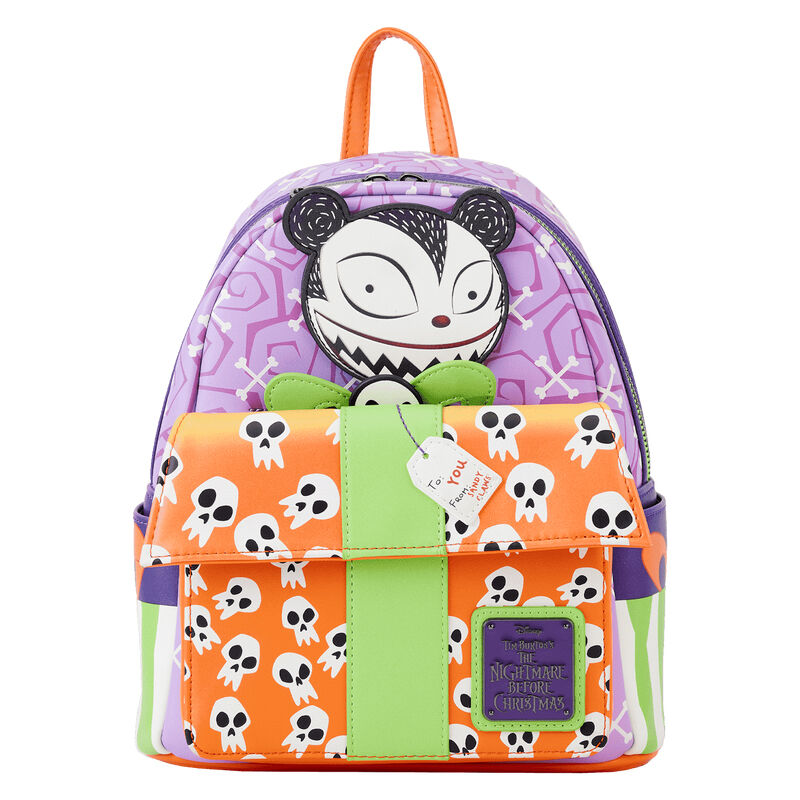 Sac à dos Loungefly Disney Nightmare Before Christmas Teddy effrayant vu de face avec détails brodés et appliqués