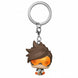 Porte-clés Pocket POP FUNKO représentant Tracer d'Overwatch 2 en vue de face, figurine miniature colorée et détaillée