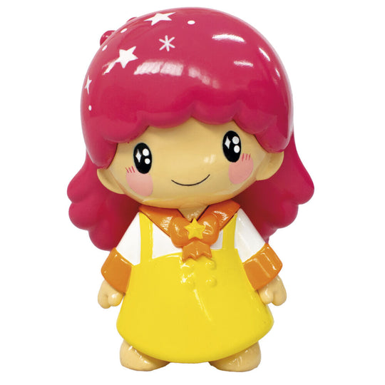 Détail des expressions faciales des figurines Hello Kitty et Kuromi COMANSI 6 cm sur fond neutre