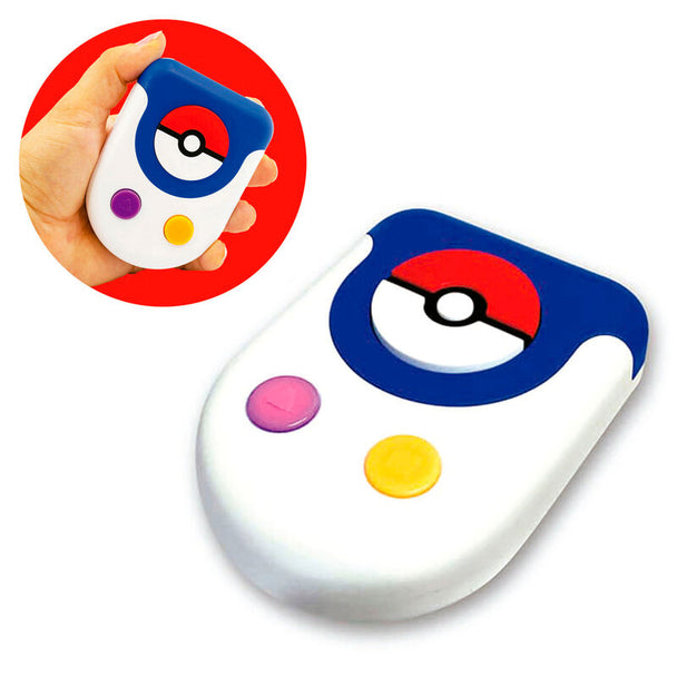Gros plan sur le détecteur électronique du jeu Pokemon Trainer Challenge avec instructions visibles
