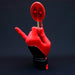 Profil latéral de la statue Deadpool Marvel mettant en valeur sa pose dynamique