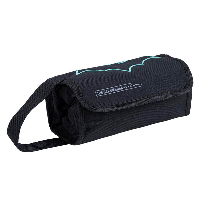 Trousse triple Batman DC Comics CERDÁ vue de face avec motifs du super-héros sur fond noir