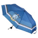 Parapluie pliant Harry Potter Ravenclaw ouvert avec motif bleu et argent sur fond blanc