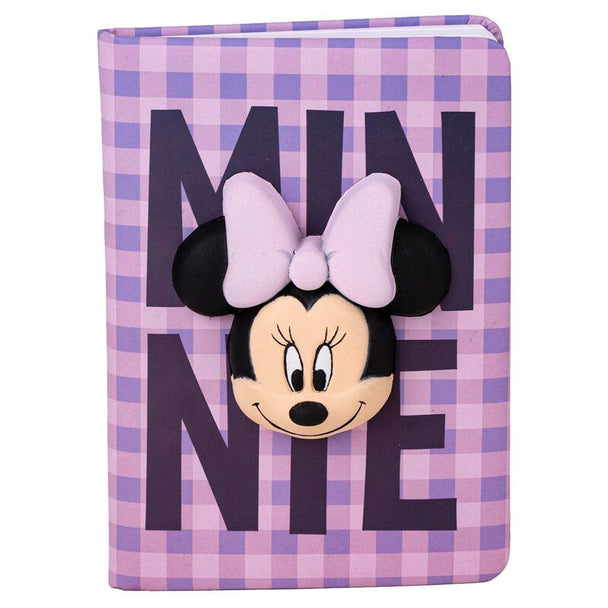 Cahier Disney Minnie CERDÁ avec couverture colorée montrant Minnie Mouse en pleine pose joyeuse, format 18x13cm