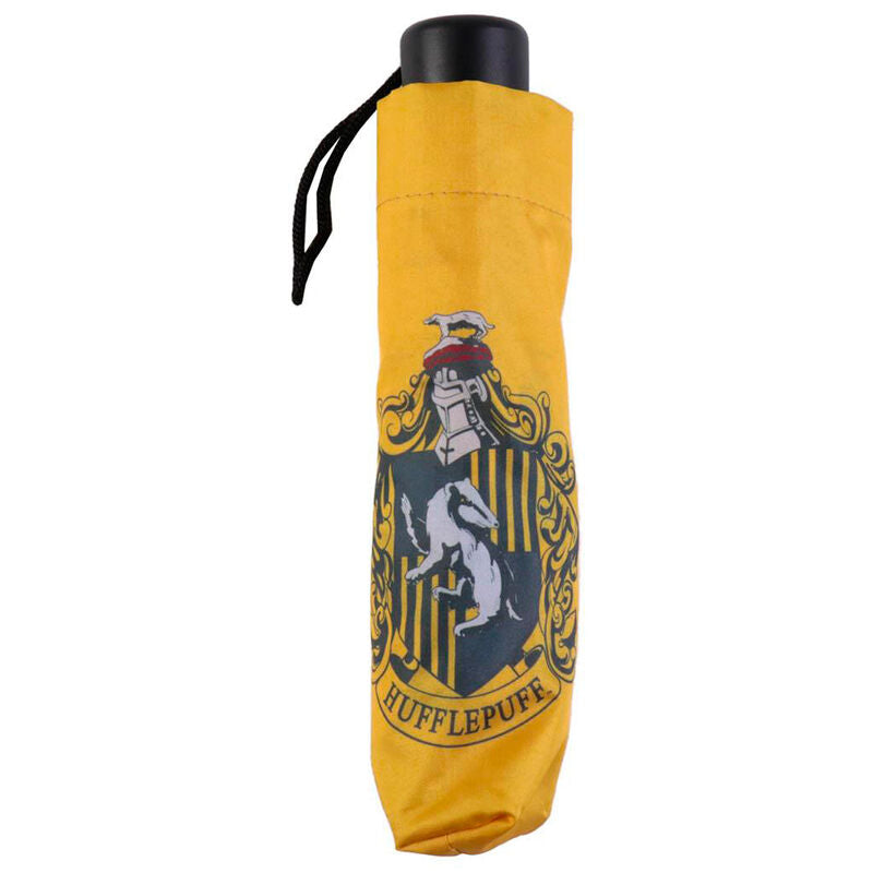 Détail du tissu en polyester 100% du parapluie CERDÁ aux couleurs de la maison Hufflepuff