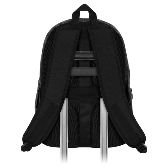 Sac à dos KARACTERMANIA posé sur un trolley grâce à la sangle dorsale intégrée facilitant le transport