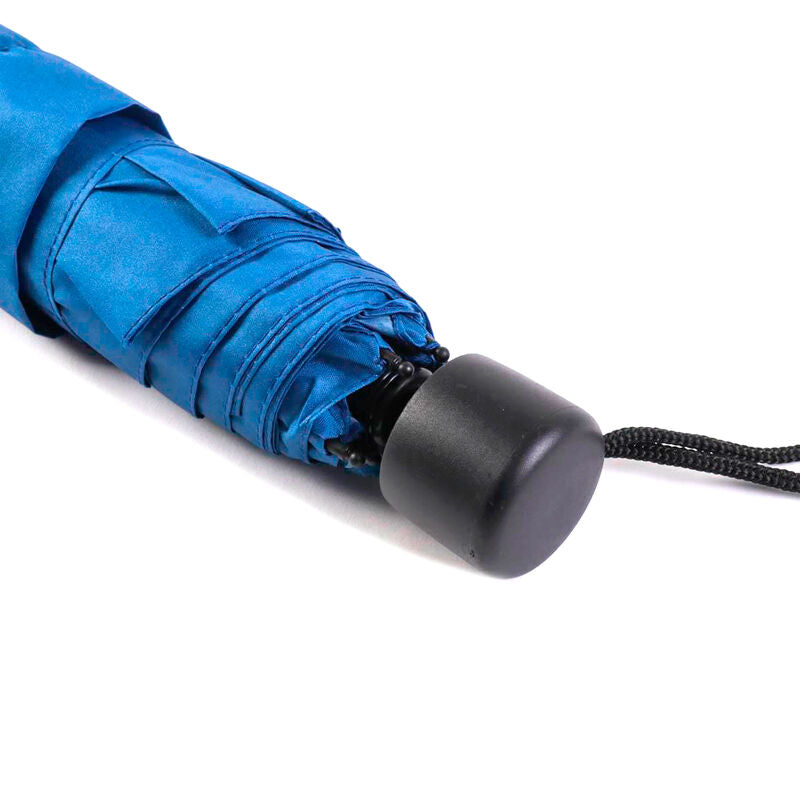 Parapluie Ravenclaw plié montrant sa taille compacte et sa poignée ergonomique