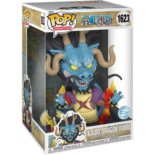 Détail de la figurine POP Kaido Dragon, montrant les écailles et les couleurs vives, modèle exclusif FUNKO