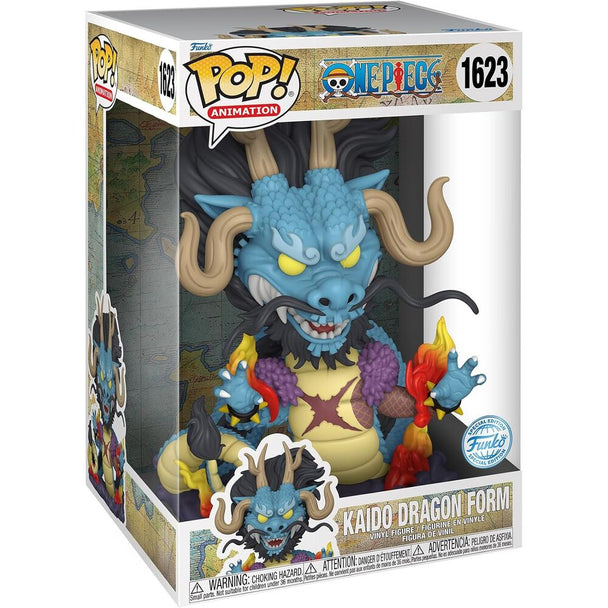 Détail de la figurine POP Kaido Dragon, montrant les écailles et les couleurs vives, modèle exclusif FUNKO
