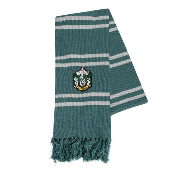 Écharpe officielle Harry Potter Serpentard CERDÁ en vert et argent, taille unique, parfaite pour fans de la maison Serpentard.