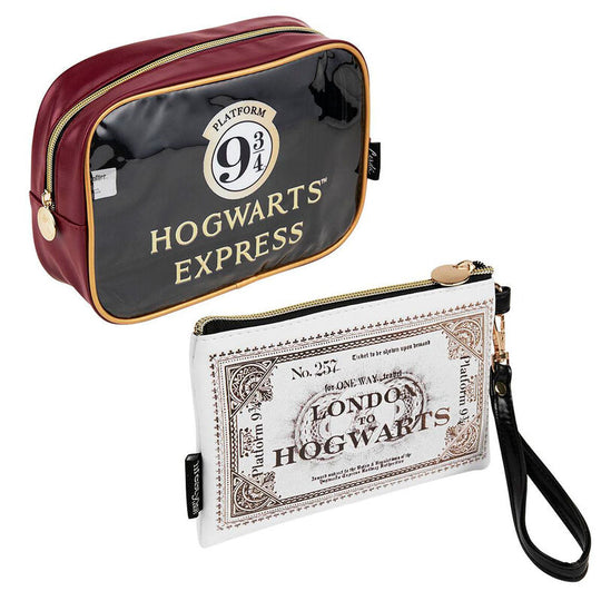 Intérieur du vanity case Harry Potter montrant les compartiments pratiques pour cosmétiques