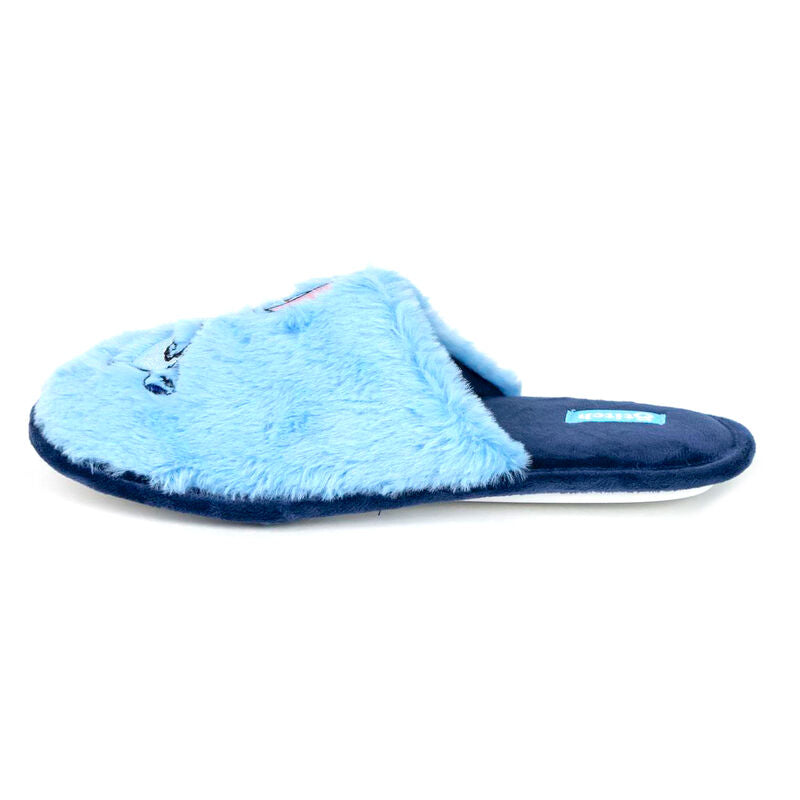 Vue latérale des chaussons Disney Stitch en polyester avec semelle antidérapante, tailles 40 à 41