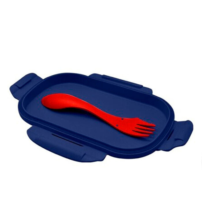Lunch box Spiderman Marvel rouge et bleu avec logo officiel, dimensions 22x16x7 cm, idéale pour enfants