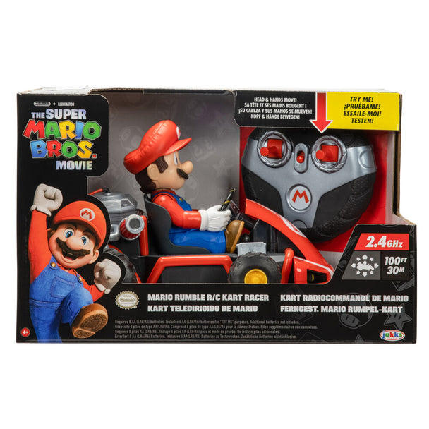 Véhicule télécommandé Super Mario Bros de couleur rouge et bleu avec logo officiel JAKKS PACIFIC